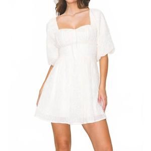NEW GOLDEN magdaleine textured mini dress in ivory